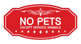 Victorian No Pets Except Service Animals Sign