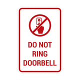 Portrait Round Do Not Ring Doorbell Sign