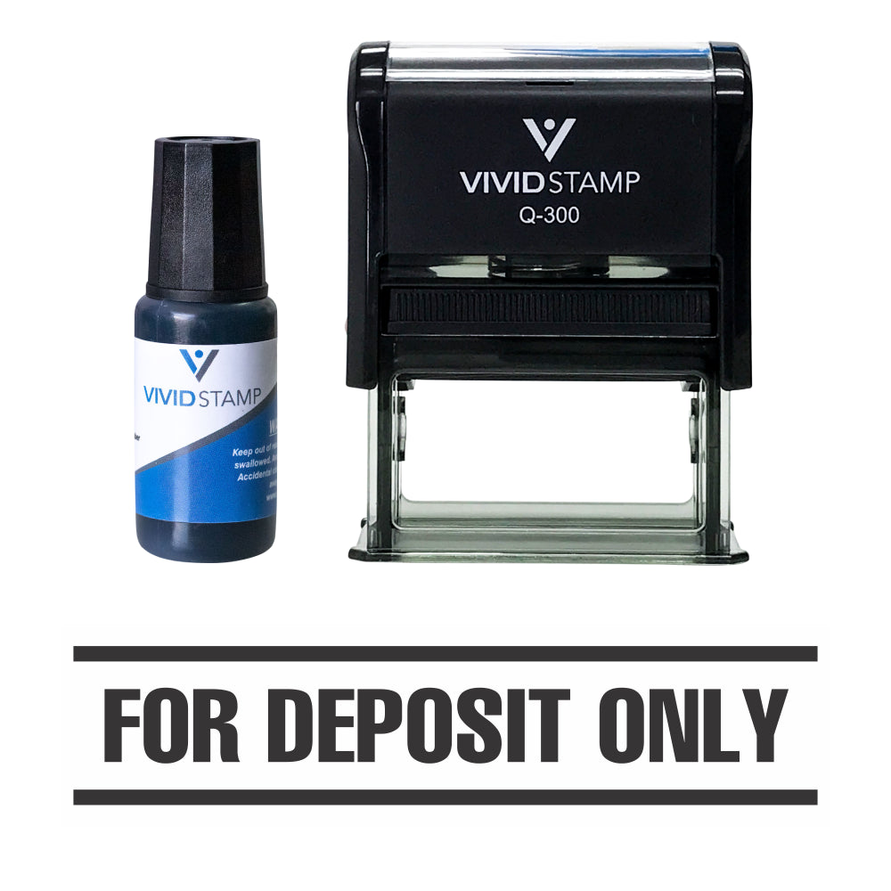 For Deposit Only Self Inking Rubber Stamp Combo With Refill