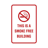 Portrait Round This Is A Smoke Free Building Sign
