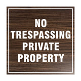 Signs ByLITA Square No Trespassing Private Property Sign with Adhesive Tape, Mounts On Any Surface, Weather Resistant, Indoor/Outdoor Use