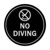 Signs ByLITA Circle No Diving Sign with Adhesive Tape, Mounts On Any Surface, Weather Resistant, Indoor/Outdoor Use