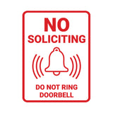 Portrait Round No Soliciting Do Not Ring Doorbell Wall or Door Sign