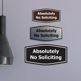 Fancy Absolutely No Soliciting Wall or Door Sign