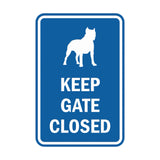 Portrait Round Keep Gate Closed Dog Sign