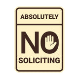 Portrait Round Absolutely No Soliciting Wall or Door Sign