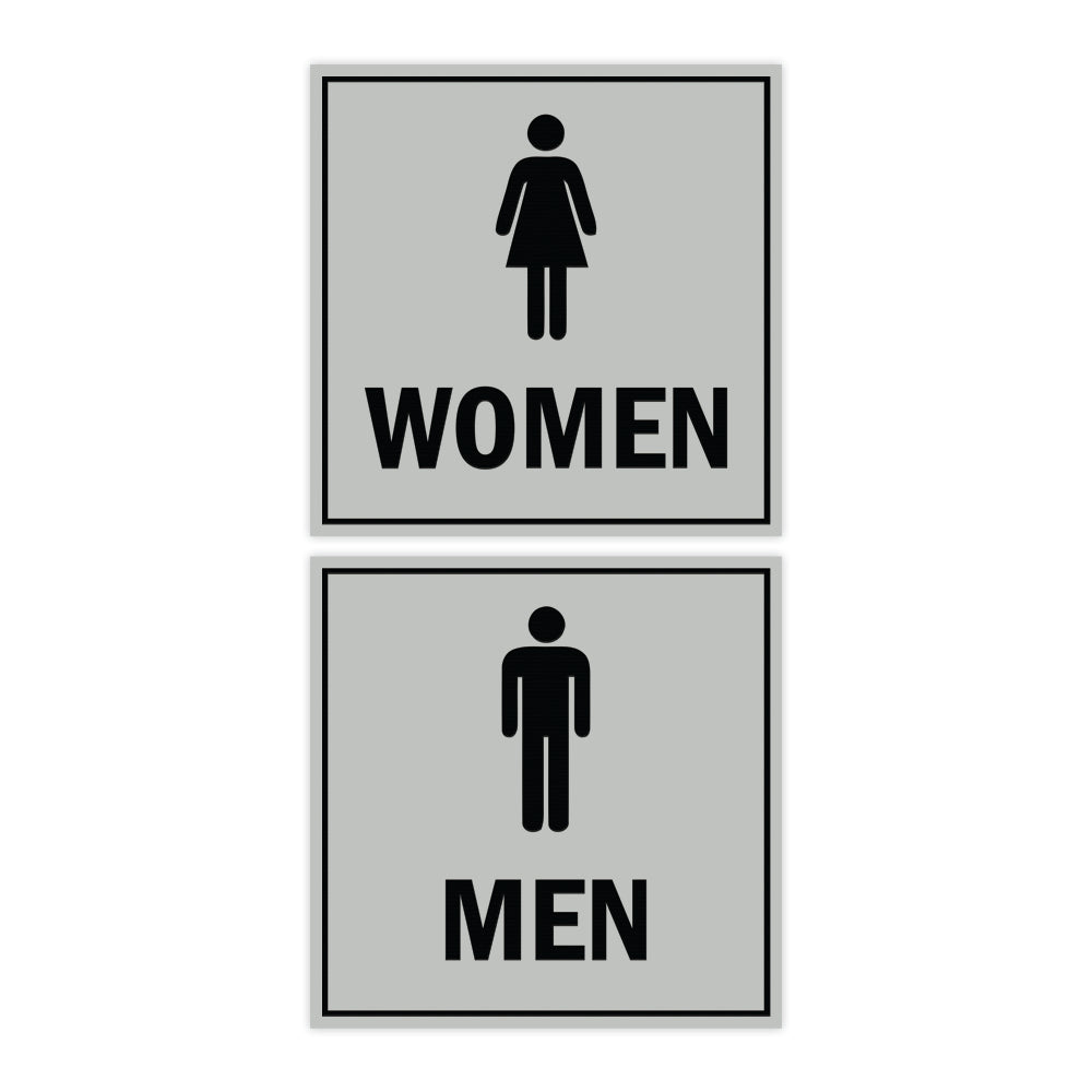 Signs ByLITA Square men women sign set with Adhesive Tape, Mounts On Any Surface, Weather Resistant, Indoor/Outdoor Use