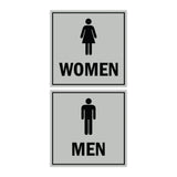 Signs ByLITA Square men women sign set with Adhesive Tape, Mounts On Any Surface, Weather Resistant, Indoor/Outdoor Use