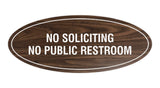 Signs ByLITA Oval No Soliciting No Public Restroom Sign