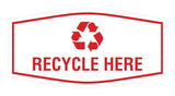 Fancy Recycle Here Wall or Door Sign