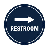 Signs ByLITA Circle Restroom Right Arrow Sign