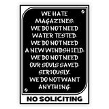 No Soliciting Sign We hate...