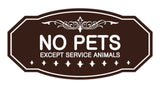 Victorian No Pets Except Service Animals Sign