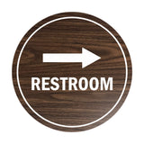 Signs ByLITA Circle Restroom Right Arrow Sign