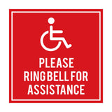 Signs ByLITA Square please ring bell for assistance Sign