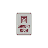 Light Grey / Burgundy Portrait Round Laundry Room Sign