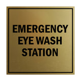 Signs ByLITA Square Emergency Eye Wash Station Sign with Adhesive Tape, Mounts On Any Surface, Weather Resistant, Indoor/Outdoor Use