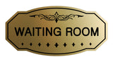 Brushed Gold / Black Victorian Waiting Room Sign