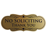Designer NO SOLICITING Thank You Sign