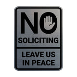 Portrait Round No Soliciting Leave Us In Peace Wall or Door Sign