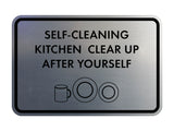 Classic Framed Self-Cleaning Kitchen Clear Up After Yourself Wall or Door Sign