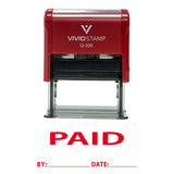 Paid By Date Self Inking Rubber Stamp
