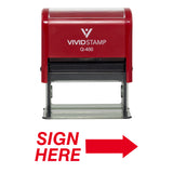 SIGN HERE Self Inking Rubber Stamp