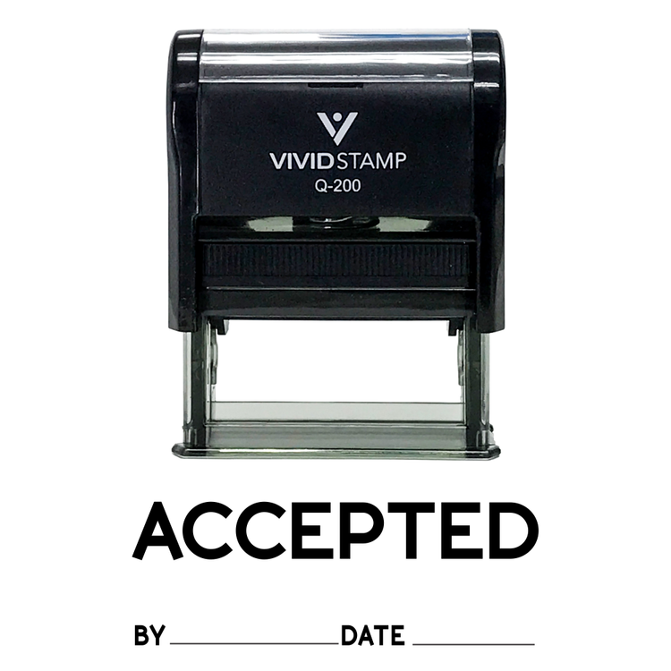 Accepted By Date Self Inking Rubber Stamp
