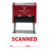Scanned By Date Self Inking Rubber Stamp
