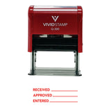 Received Approved Entered Self Inking Rubber Stamp