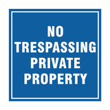 Signs ByLITA Square No Trespassing Private Property Sign with Adhesive Tape, Mounts On Any Surface, Weather Resistant, Indoor/Outdoor Use