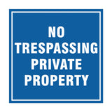Signs ByLITA Square No Trespassing Private Property Sign with Adhesive Tape, Mounts On Any Surface, Weather Resistant, Indoor/Outdoor Use