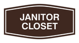 Dark Brown Fancy Janitor Closet Sign