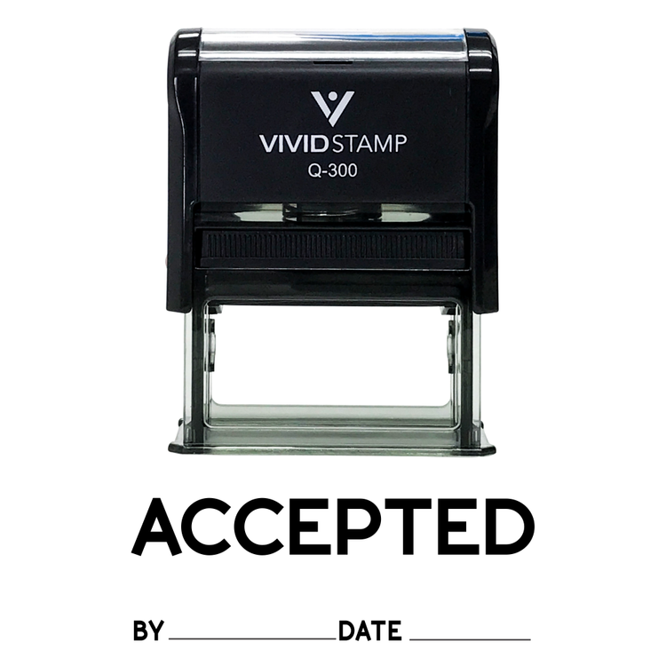 Accepted By Date Self Inking Rubber Stamp