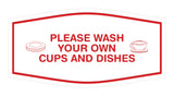 Fancy Please Wash Your Own Cups and Dishes Wall or Door Sign