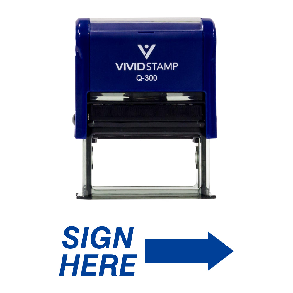 SIGN HERE Self Inking Rubber Stamp