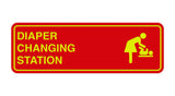 Red / Yellow Signs ByLITA Standard Diapers Changing Station Sign