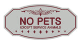 Victorian No Pets Except Service Animals Sign