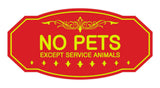 Victorian No Pets Except Service Animals Sign