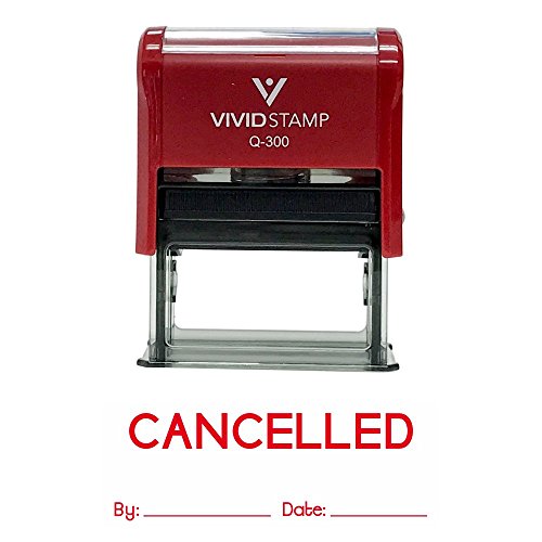 Cancelled By Date Self Inking Rubber Stamp