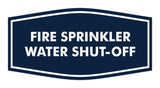 Signs ByLITA Fancy Fire Sprinkler Water Shut-Off Sign with Adhesive Tape, Mounts On Any Surface, Weather Resistant, Indoor/Outdoor Use