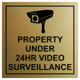 Square Property Under 24HR Video Surveillance Wall / Door Sign
