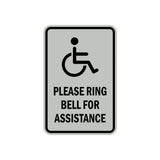 Portrait Round Please Ring Bell For Assistance Sign