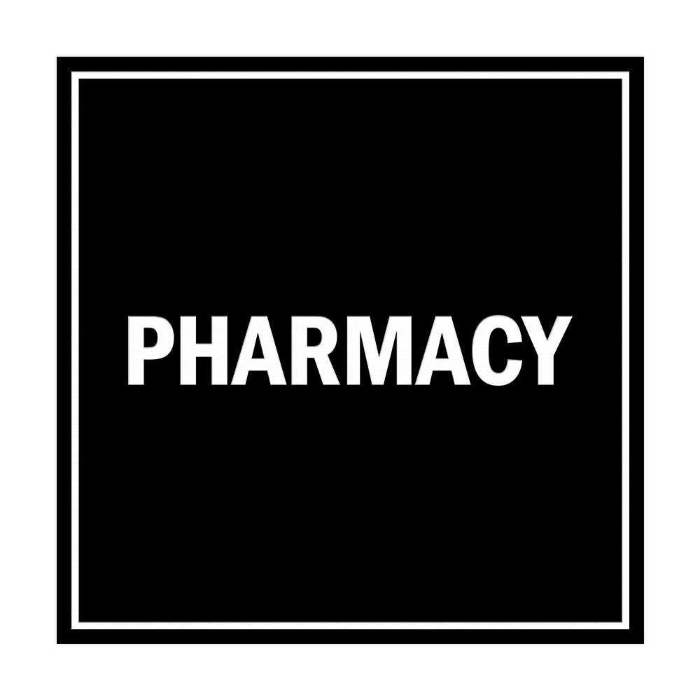 Signs ByLITA Square Pharmacy Sign with Adhesive Tape, Mounts On Any Surface, Weather Resistant, Indoor/Outdoor Use
