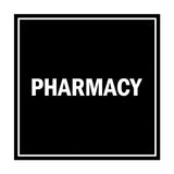 Signs ByLITA Square Pharmacy Sign with Adhesive Tape, Mounts On Any Surface, Weather Resistant, Indoor/Outdoor Use