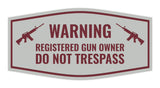 Fancy Warning Registered Gun Owner Do Not Trespass Sign