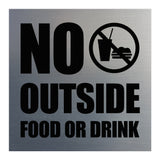 Square No Outside Food or Drink Wall / Door Sign