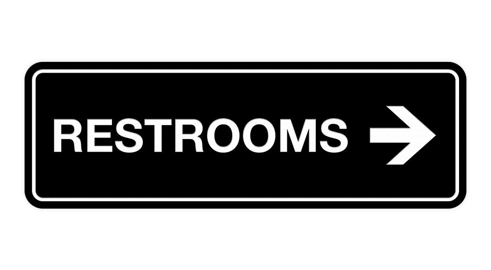 Restroom Sign With Arrow