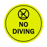 Signs ByLITA Circle No Diving Sign with Adhesive Tape, Mounts On Any Surface, Weather Resistant, Indoor/Outdoor Use