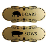 Designer Boars and Sows, Novelty Restroom (Set of 2) Wall or Door Signs